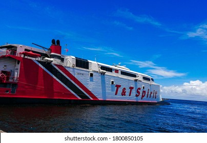 T&T Spirit inter-Island ferry docked at the Scarborough Port on July 26, 2020.