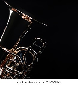 Tuba brass instrument. Wind music instrument. Orchestra bass horn trumpet isolated - Shutterstock ID 718453873