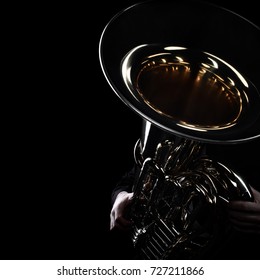 Tuba brass instrument. Wind music instrument Orchestra bass horn isolated. - Shutterstock ID 727211866