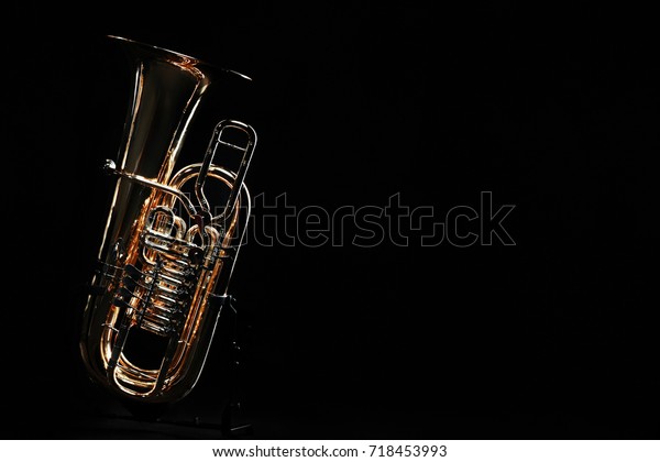 Tuba brass instrument. Wind music\
instrument. Orchestra bass horn trumpet\
isolated