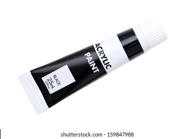 Tube Of Acrylic Paint Isolated On White Background  