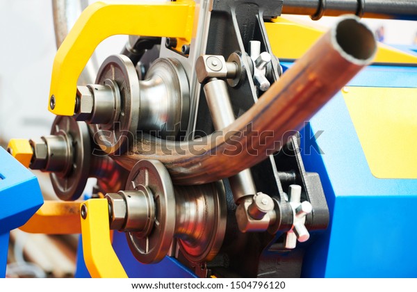 tube bending. industrial bender equipment\
machine for metal pipe\
bending.