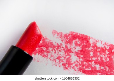 Tube Lipstick Smear On White Top Stock Photo 1604886352 | Shutterstock