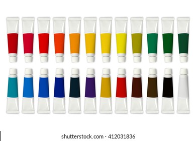 Tube water color twenty-four on background white / Twenty-four Water color - Powered by Shutterstock