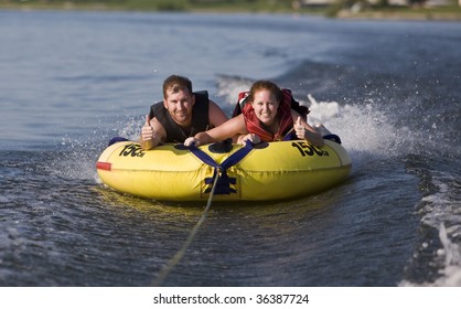 Tubing Fun On The Lake