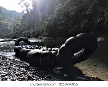 Tubing To Ride A Long The River In The Bahorok River In The Morning, February 4, 2022