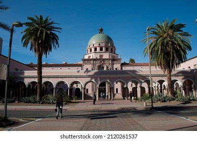 TUCSON, ARIZONA - DECEMBER 2, 2013: Pima County Courthouse, In Mission Revival And Spanish Colonial Revival Style Architecture