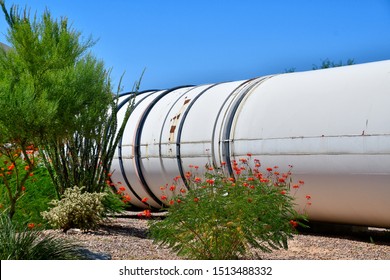 Tucson, Arizona / USA: Circa September 2019
Pima Air & Space Museum
Space Shuttle Solid Rocket Booster Provided The Majority Of The Space Shuttle's Thrust During The First Two Minutes Of Flight