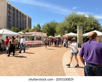 Tucson, Arizona, USA - October 8, 2021. The annual Tucson Meet Yourself Festival happens every year in October. 