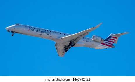 Tucson, AZ/USA - 12/29/2018: Mesa Airlines Bombardier CRJ-900 On Final Approach (HI-RES).