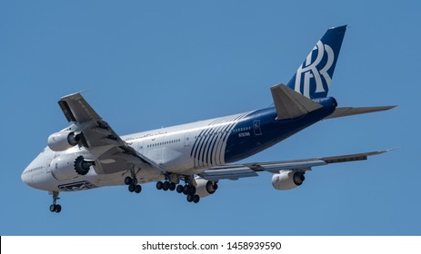 Tucson, AZ/USA-Mar 30, 2019: A Boeing 747 Aircraft Is Used For Testing A New Rolls Royce Engine (HI-RES).