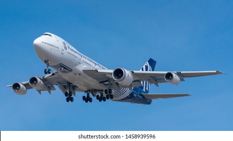 Tucson, AZ/USA-Mar 30, 2019: A Boeing 747 Aircraft Is Used For Testing A New Rolls Royce Engine (HI-RES).
