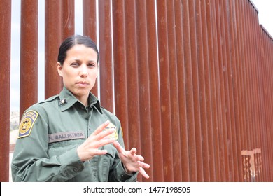 Tucson Sector, Ariz. / US - March 4, 2015: A Customs And Border Protection Agent Along The U.S.-Mexico Border. 4434