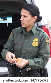 Tucson Sector, Ariz. / US - March 4, 2015: A Customs And Border Protection Agent Along The U.S.-Mexico Border. 4640