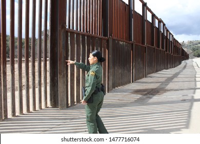 Tucson Sector, Ariz. / US - March 4, 2015: A Customs And Border Protection Agent Along The U.S.-Mexico Border. 4382