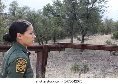 Tucson Sector, Ariz. / US - March 4, 2015: A Customs And Border Protection Agent Along The U.S.-Mexico Border. 4538