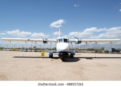 Tucson, USA - April 25, 2016: Nomad S22 S Searchmaster In Pima Air & Space Museum. It Is A Twin Engined Short Takeoff And Landing Aircraft.