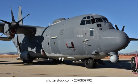 Tucson, USA - November 6, 2021: A U.S. Air Force AC-130J Ghostrider gunship from Cannon Air Force Base. 