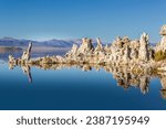 Tufa rock formations in the Mono Lake, California USA