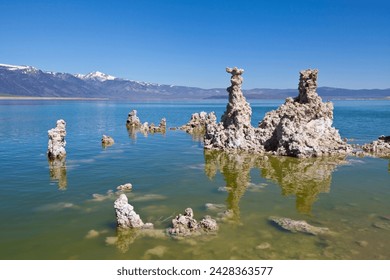 Tufa spires and tower formations of calcium carbonate, Mono Lake, South Tufa Reserve, Mono Basin Scenic Area, Lee Vining, Inyo National Forest Scenic Area, California, United States of America, USA  - Powered by Shutterstock