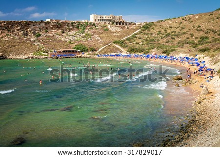 Tuffieha Bay Sandy Beach in Malta