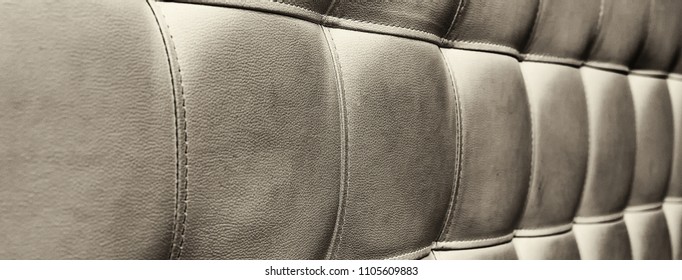 Tufted Grey Leather Headboard Texture, Used For Background