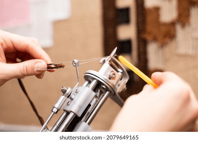 Tufting Process Making Tufted Rug Using Foto Stok 2079649165 | Shutterstock