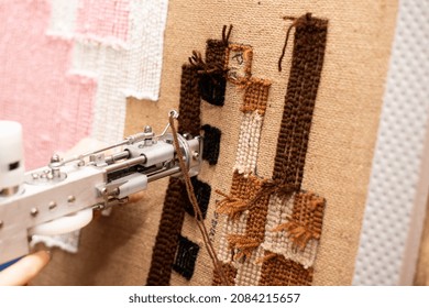 Tufting Process Making Tufted Rug Using Stock Photo 2084215657 ...