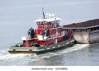 Tug Boat And Barge