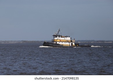 Tugboat In The Brunswick River Near St. Simon's Island, Georgia