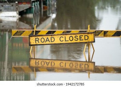 Tuggerah, NSW, Australia – March 20, 2021: Flood Waters Result In Road Closures In Tuggerah On The Central Coast Of NSW, Australia