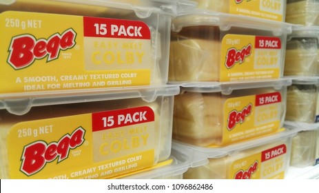 Tuggerah, NSW, Australia, May 23rd 2018, Cheese slices in plastic packaging