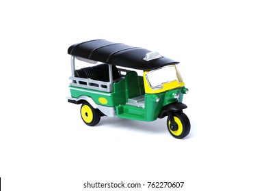 Tuk Tuk Toy Car Green On White