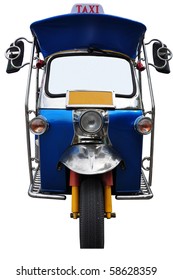 A Tuk Tuk Tricycle On White Background