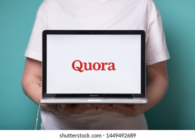 Tula, Russia 17. 06 2019 Quora on the laptop display.
