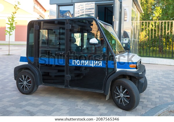 TULA, RUSSIA - JULY 06, 2021: Police electric car
