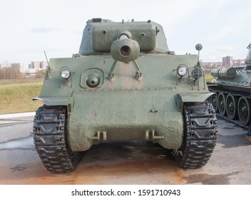 TULA, RUSSIA - October 12, 2019: American Medium Tank M4A2 