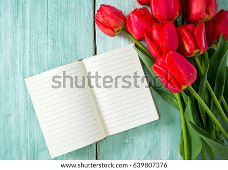 tulip flowers and empty space for your message