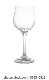 Tulip shaped wine glass isolated on white background