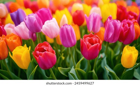 Tulips floral colourful spring tulip bunch