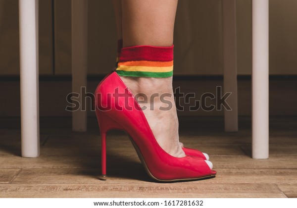 Tulle Socks Women Nylon Wearing Tulle Stock Photo Edit Now