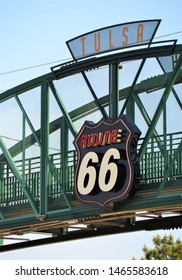 Tulsa, OK, USA. April 19, 2012. Famous Route 66 Sign In Tulsa Oklahoma.  