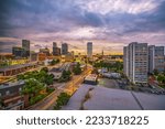 Tulsa, Oklahoma, USA downtown city skyline at twilight.