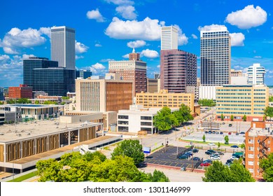 Tulsa, Oklahoma, USA downtown city skyline  in the afternoon.