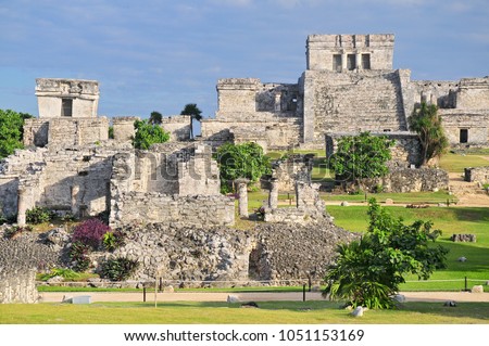 Tulum, the site of a pre-Columbian Mayan walled city serving as a major port for Coba, in the Mexican state of Quintana Roo.