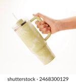 Tumbler With Handle, Travel Mug Straw Covers Cup with Lid Insulated Quencher Stainless Steel Water Iced Tea, Coffee.