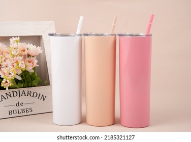 Tumbler With Straw Skinny Tumbler