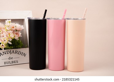 Tumbler With Straw Skinny Tumbler