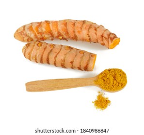 Tumeric Root Isolated On White Background