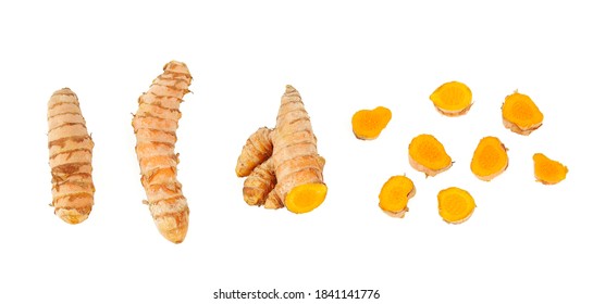 Tumeric Root Isolated On White Background